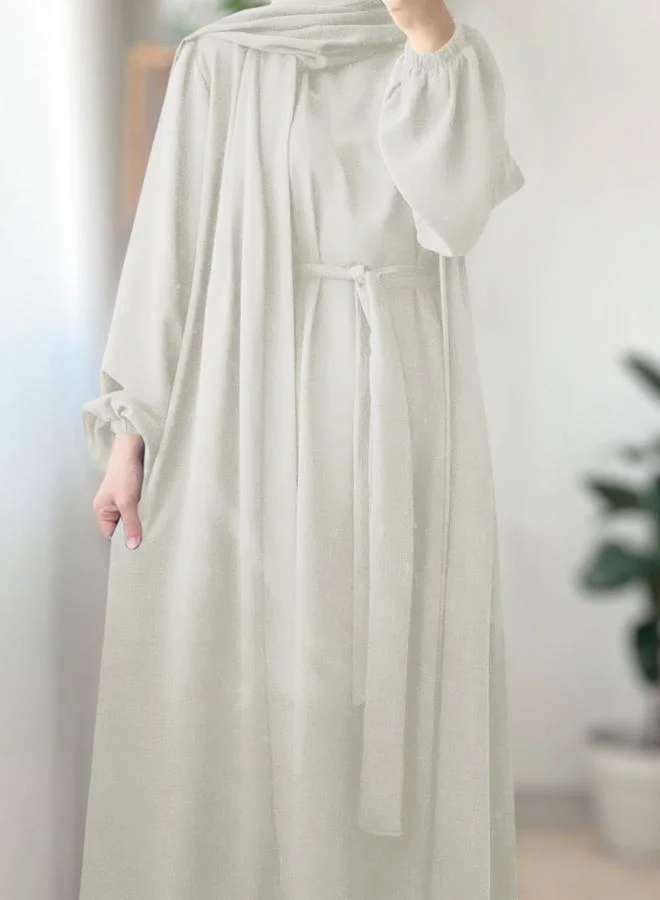 Take Two Take Two Women Solid Long Sleeve Front Open Abaya with Inner Dress