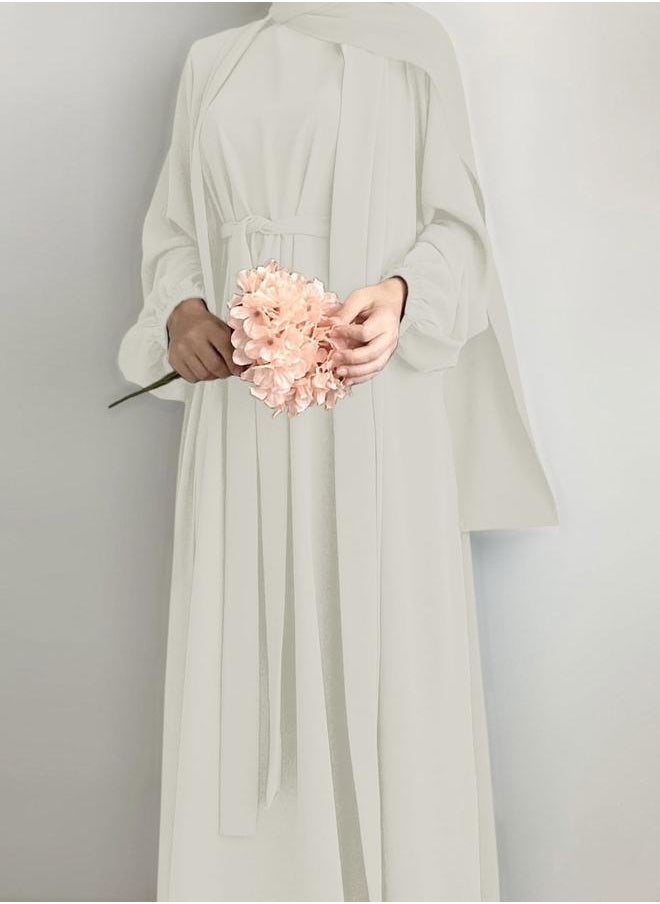 Take Two Take Two Women Solid Long Sleeve Front Open Abaya with Inner Dress  - Image 3