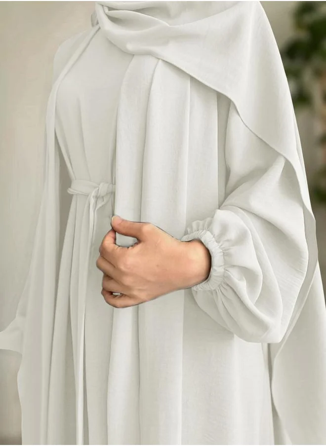 Take Two Take Two Women Solid Long Sleeve Front Open Abaya with Inner Dress