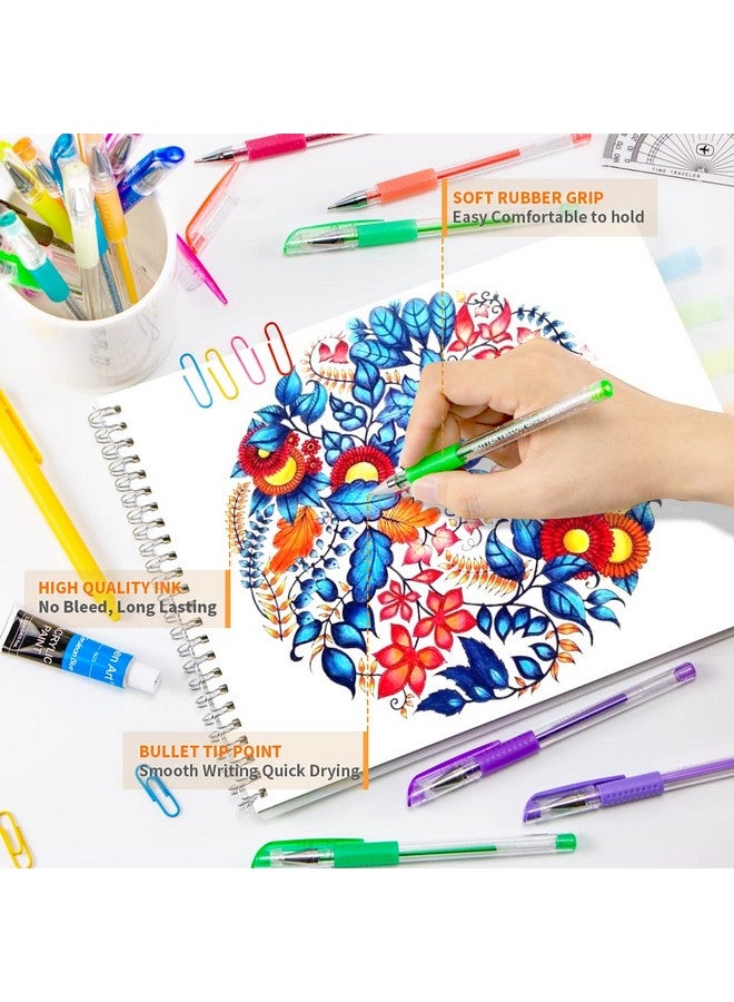آين أرت أقلام جل لكتب التلوين للكبار، 30 لونًا من أقلام الجل الملونة مع 40% حبر إضافي للرسم، وتدوين الملاحظات، ولوازم الحرف المدرسية - Image 2