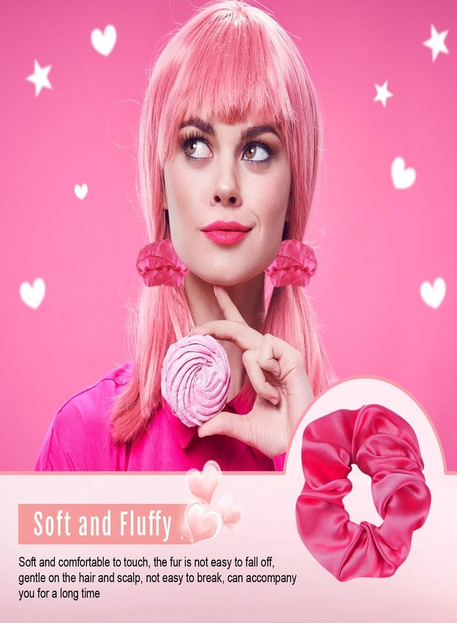 Hanaive 6 Pieces Satin Scrunchies for Women Girls - Elastic Ponytail Holders, Cute Big Hair Ties, No Hurt Hair Accessories (Pink Color, Medium) - Image 4