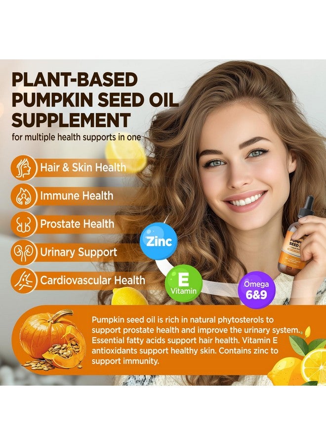 Hollegend زيت بذور اليقطين مكمل سائل قطرات، زيت بذور اليقطين العضوي مع ساو بالميتو لنمو الشعر وصحة الجلد، مستخلص بذور اليقطين المعصور على البارد للرجال والنساء، ليمون، نباتي، غير معدل وراثيًا، 2 أونصة سائلة - Image 3