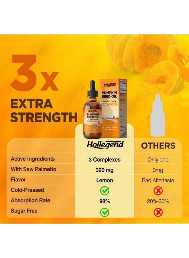 Hollegend زيت بذور اليقطين مكمل سائل قطرات، زيت بذور اليقطين العضوي مع ساو بالميتو لنمو الشعر وصحة الجلد، مستخلص بذور اليقطين المعصور على البارد للرجال والنساء، ليمون، نباتي، غير معدل وراثيًا، 2 أونصة سائلة - Image 5