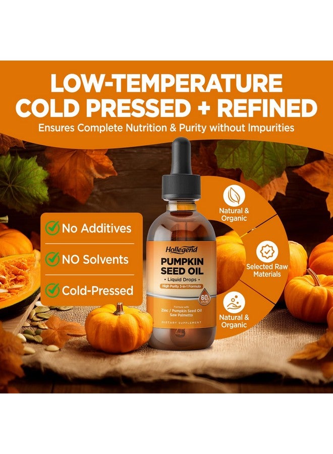 Hollegend زيت بذور اليقطين مكمل سائل قطرات، زيت بذور اليقطين العضوي مع ساو بالميتو لنمو الشعر وصحة الجلد، مستخلص بذور اليقطين المعصور على البارد للرجال والنساء، ليمون، نباتي، غير معدل وراثيًا، 2 أونصة سائلة - Image 4