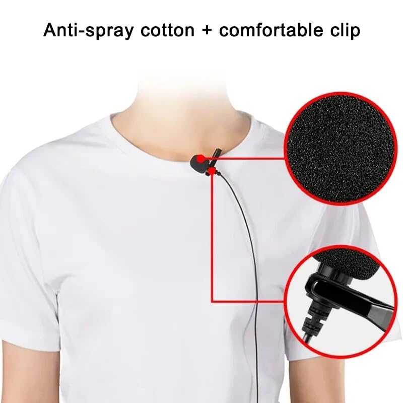 Like Star 3.5mm Lapel Microphone for Video Recording | Collar Mic | Small Mic for Phone | Wired Mini Mike for Phone | Microphone for Recording - Image 3