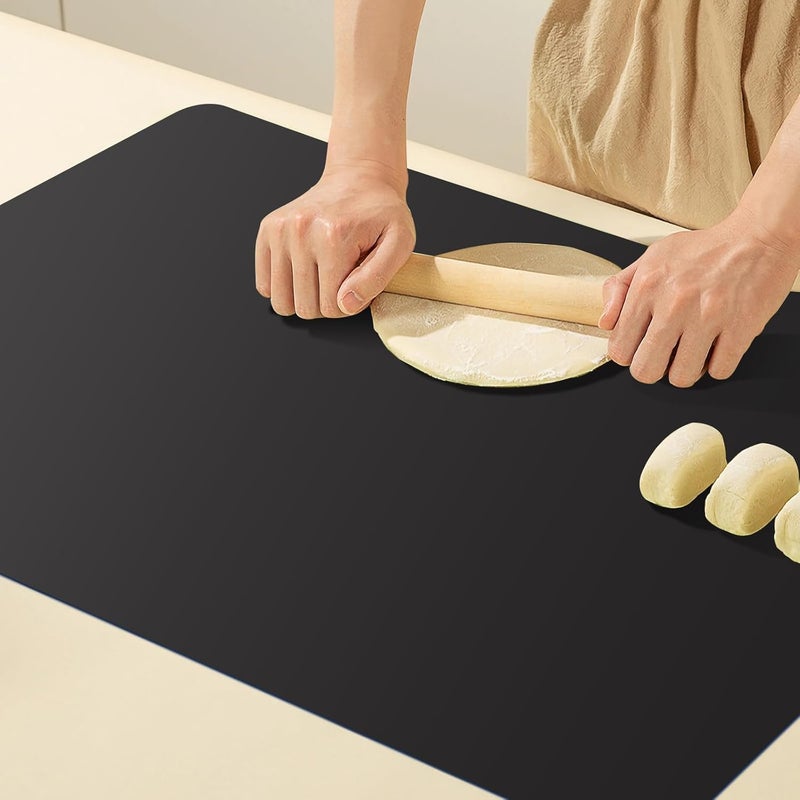 PUSCRIENO Food-Grade Silicone mat，2MM Extra Thick Silicone Mats for Kitchen Counter, 25.6" x17.7" Non-Slip Waterproof Large Countertop Protector Mat, Heat Resistant Mat, Silicone Placemat (Black) - Image 5