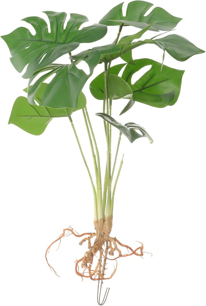 Vivid Monstera Leaf Tabletop Faux Plant 8-Head Water Cultured Greenery Wear-Resistant Artificial Home Office Decor - Image 1