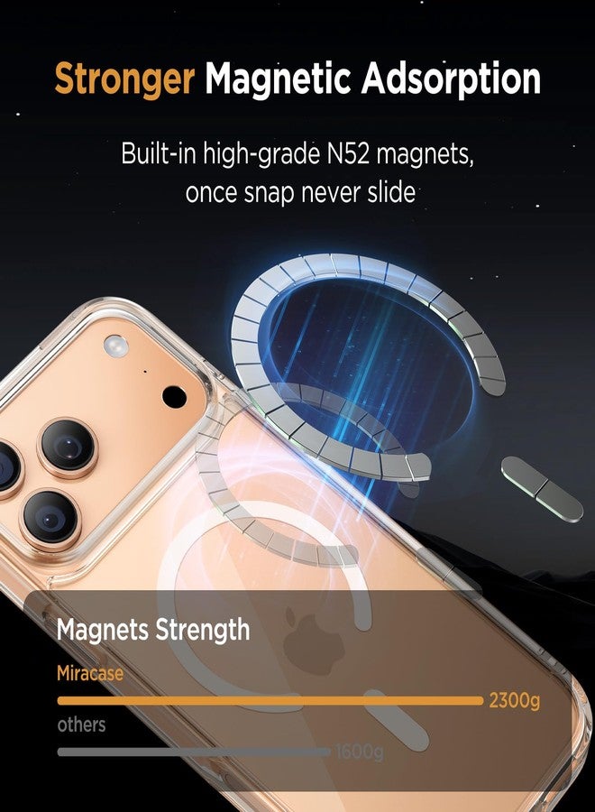 ميراكيس جراب Miracase المغناطيسي لهاتف iPhone 17 Pro Max مع واقي شاشة [متوافق مع MagSafe] جراب رفيع وخفيف الوزن، حماية فائقة بمواصفات عسكرية لهاتف iPhone 17 Pro Max، غطاء حماية شفاف مقاس 6.9 بوصة - Image 3