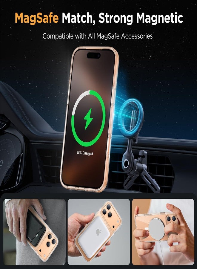 ميراكيس جراب Miracase المغناطيسي لهاتف iPhone 17 Pro Max مع واقي شاشة [متوافق مع MagSafe] جراب رفيع وخفيف الوزن، حماية فائقة بمواصفات عسكرية لهاتف iPhone 17 Pro Max، غطاء حماية شفاف مقاس 6.9 بوصة - Image 4