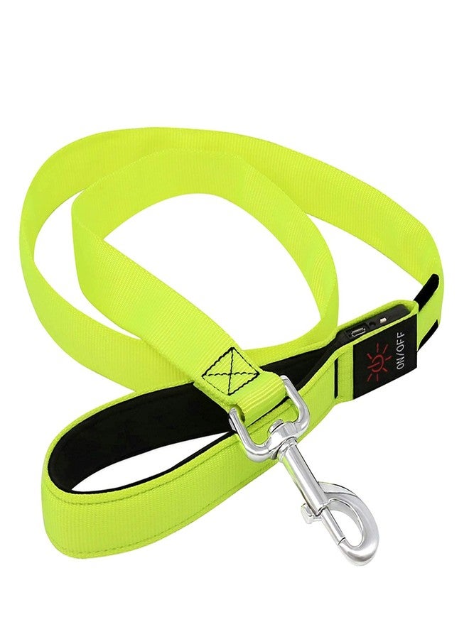 BSEEN Light Up Dog Leash - Nylon LED Dog Leash Rechargeable, Glowing Dog Lead with Padded Handle, Safety Dog Lights for Night Walking (4ft, Neon Green) - Image 2