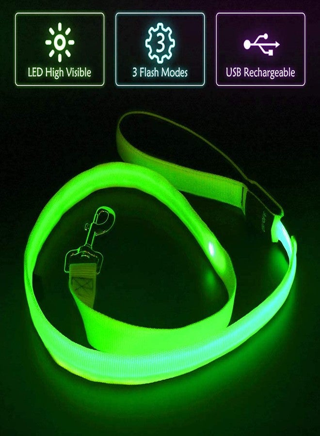 BSEEN Light Up Dog Leash - Nylon LED Dog Leash Rechargeable, Glowing Dog Lead with Padded Handle, Safety Dog Lights for Night Walking (4ft, Neon Green) - Image 3