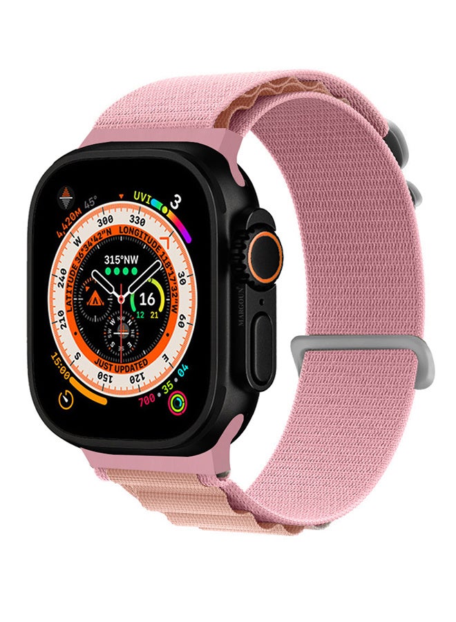 Replacement Band for Apple Watch Band 49mm 46mm 45mm 44mm - Alpine Loop Band for Women Men - Adjustable With Metal G-Hook Strap For iWatch Ultra Series SE 8/7/6/5/4/3/2/1 - Pink White - Image 4