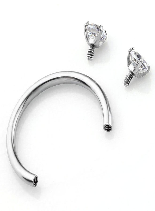 PiercingJ 2-6pcs 16G Clear Cubic Zirconia Stainless Steel Horseshoe Hoop Multi-functional Captive Ring for Nose Daith Lip Eyebrow Nipple Ear Cartilage Helix Septum - Image 2