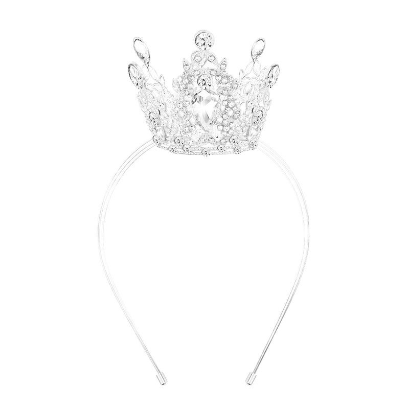 VELSCRUN Silver Crystal Tiara Headband, Crowns for Women, Princess Girls Tiaras, Royal Queen Crown Princess Quinceanera Headpieces for Birthday Prom Bride Wedding Pageant Party Hair Band - Image 1