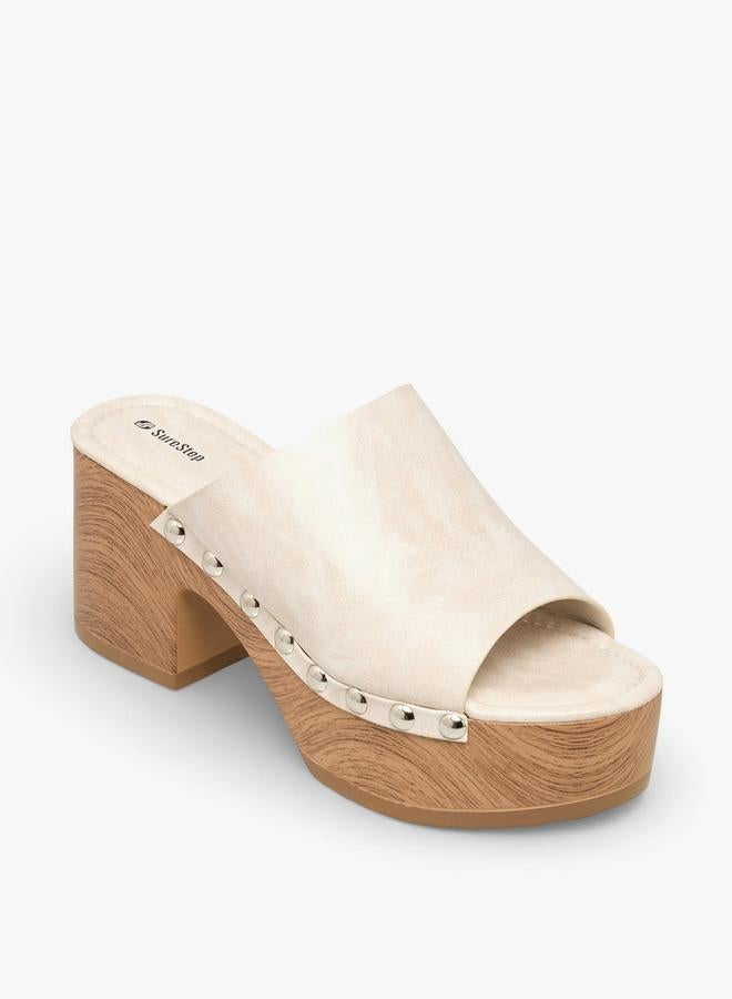 Surestep Women Stud Embellished Platform Heel Sandals - Image 2