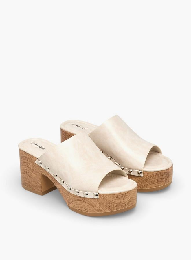 Surestep Women Stud Embellished Platform Heel Sandals - Image 1