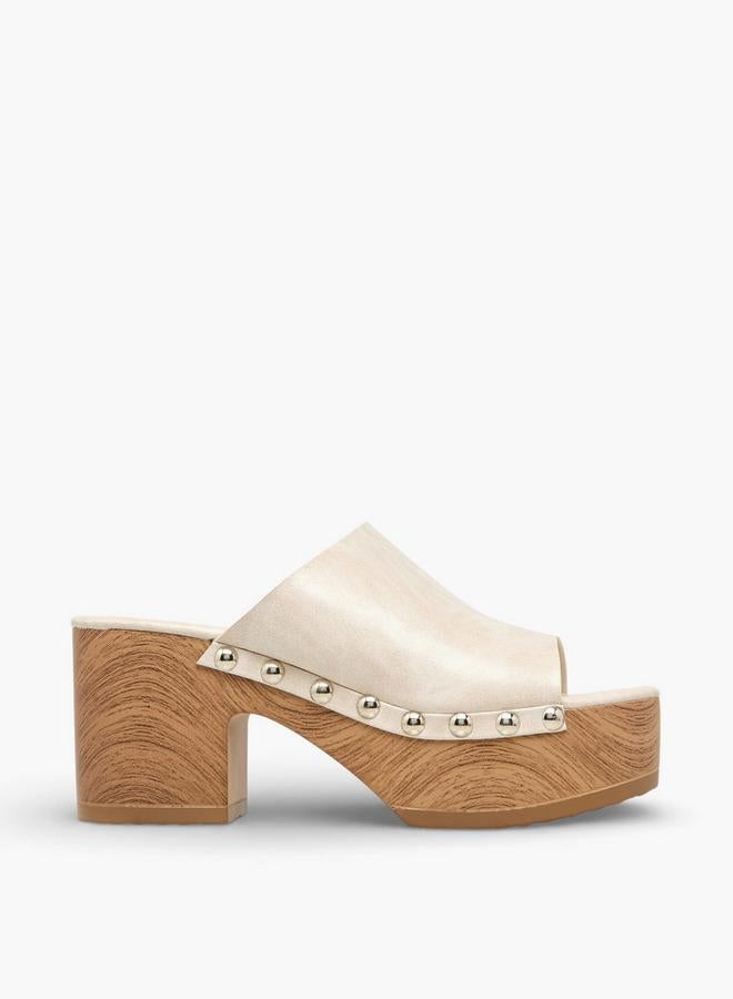 Surestep Women Stud Embellished Platform Heel Sandals - Image 3