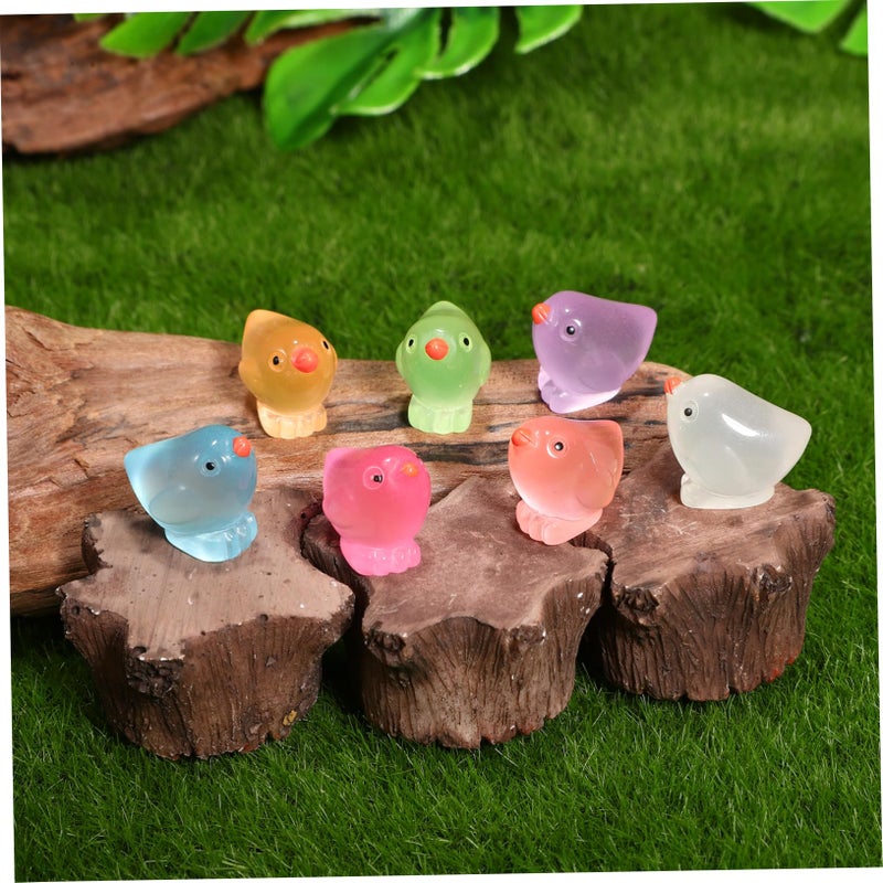 18 Pcs Glow In The Dark Yellow Chick Mini Figures Realistic Keychain - Image 4