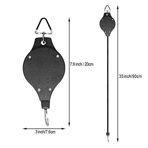 Lythor 4 Pack Plant Hook Pulley, Retractable Plant Hanger Easy Reach Hanging Flower Basket for Garden Baskets Pots and Birds Feeder Hang High up and Pull Down to Water Or Feed - Image 3