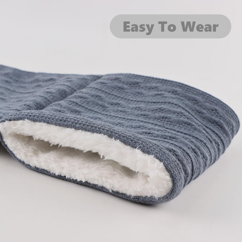 OMUKY Unisex Winter Knit Warm Scarves Thick Fleece Scarf Cold Weather Soft Neck Warmer for Women Men(Adult Blue) - Image 5