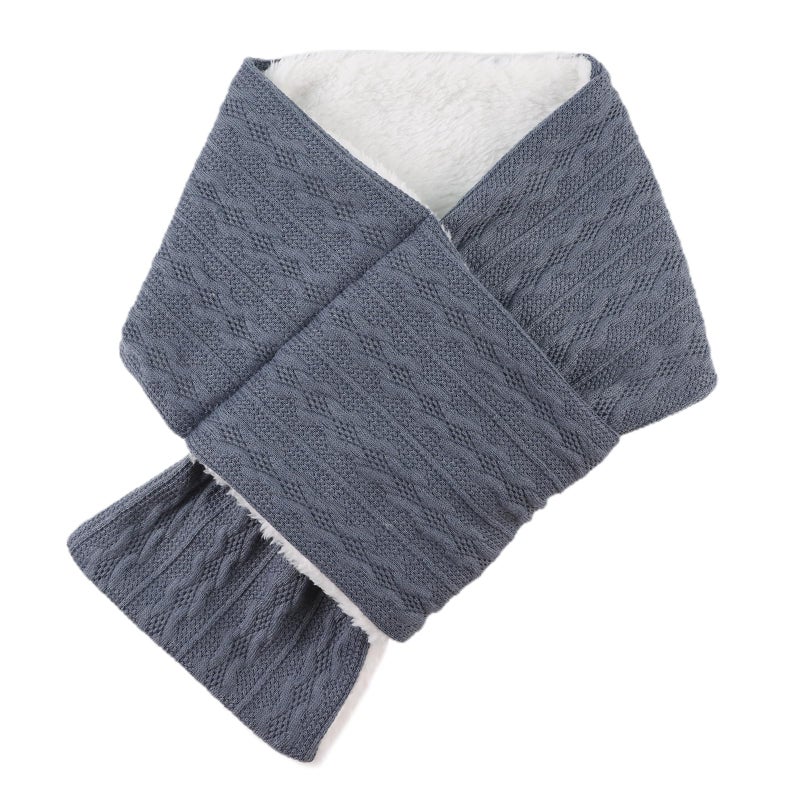 OMUKY Unisex Winter Knit Warm Scarves Thick Fleece Scarf Cold Weather Soft Neck Warmer for Women Men(Adult Blue) - Image 2