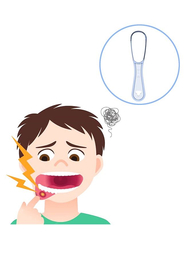 Generic 4 Pcs Tongue Scraper Cleaner, BPA Free PP MaterialTongue Cleaner Brush, Fresh Breath Reduce Bad Breath Tongue Cleaner Scrapers for Adults or Kids (Blue+White)  - Image 5