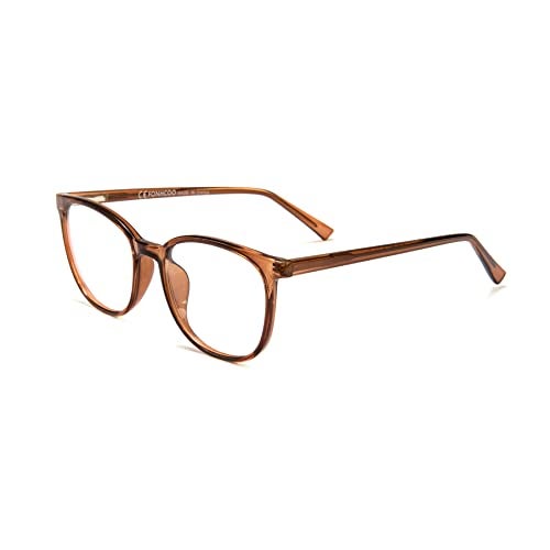 FONHCOO Blue Light Blocking Glasses Fashion Round TR90 Frame Transparent Eyewear Anti UV Blu-Ray Computer Glasses for Women Men - Image 1