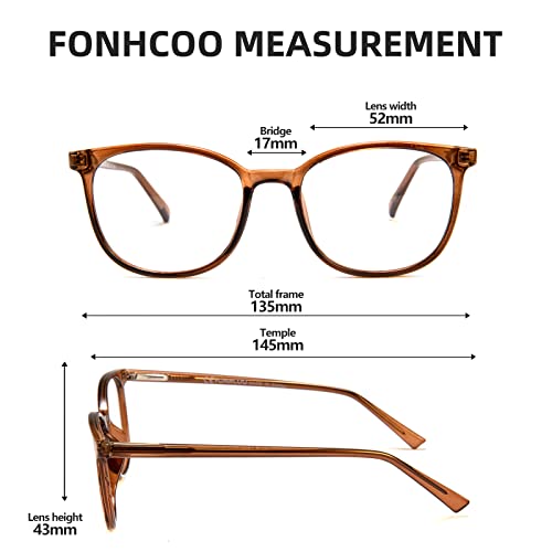 FONHCOO Blue Light Blocking Glasses Fashion Round TR90 Frame Transparent Eyewear Anti UV Blu-Ray Computer Glasses for Women Men - Image 4