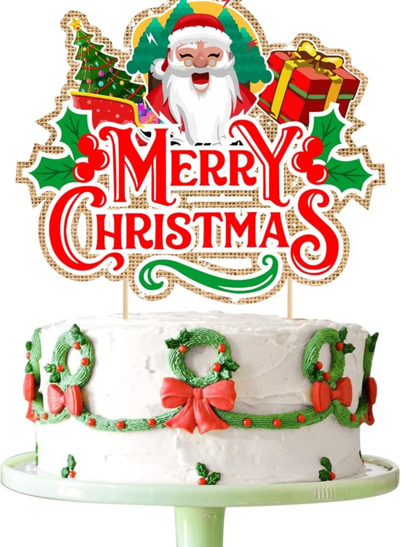 Santa Cake Topper Color Party Cake Decoration Pack of 1  - Image 1