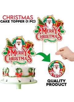 Generic Santa Cake Topper Color Party Cake Decoration Pack of 1  - Image 2