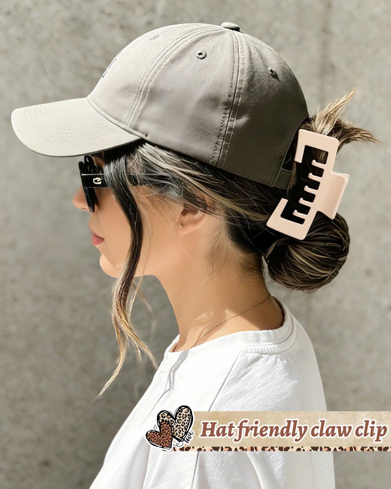 CHLINS Hat-Friendly Claw Clips for Baseball Caps - 4 Pcs Trucker Hat Hair Clips for Women, Claw Clips for Thick Hair Hat Hairstyles, Gifts Hair Accessories - Image 4
