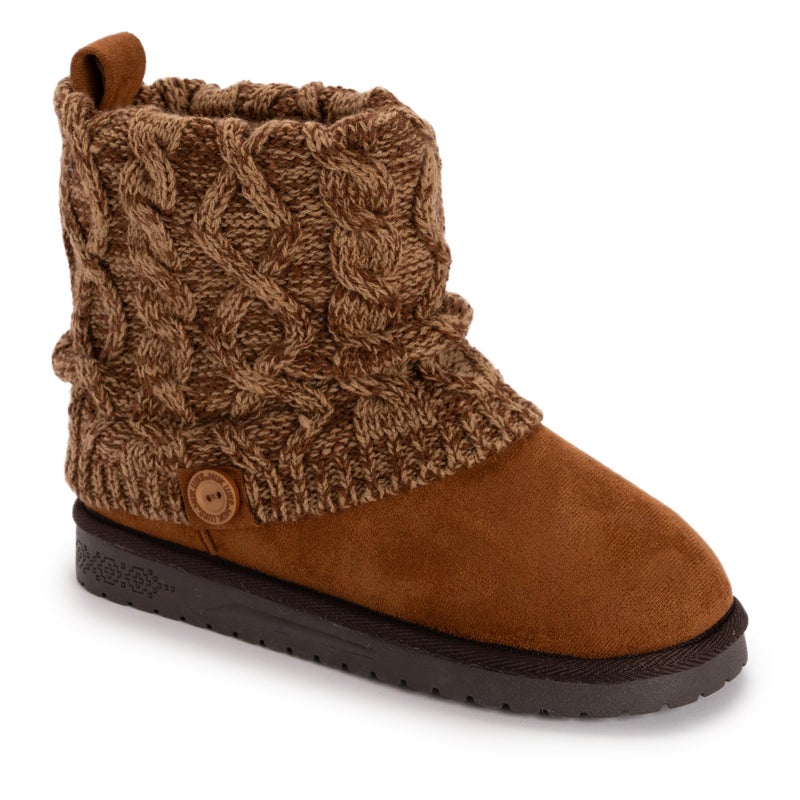 MUK LUKS Women's Laurel Boot, Brown, 6W - Image 1