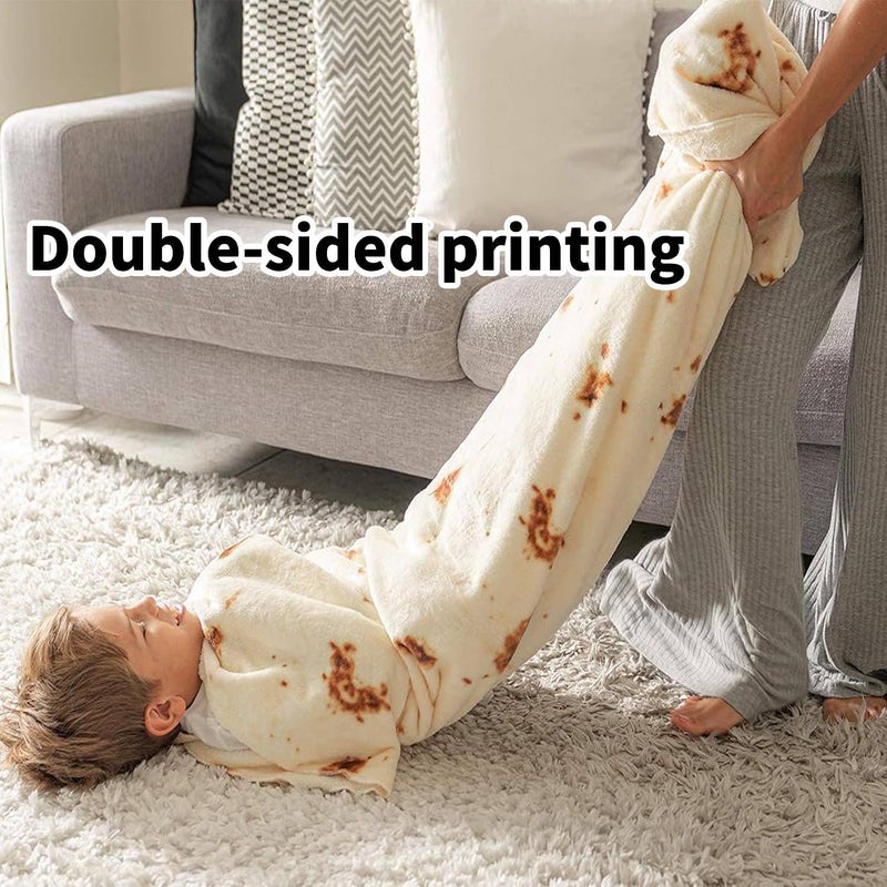 Acteb Burrito Tortilla Blanket White Elephant Gifts for Kids Stuff Useful Adults Teenagers Throw Blankets Wrap Boy Girl Party Novelty Gag Pets Soft Fleece 61in - Image 2