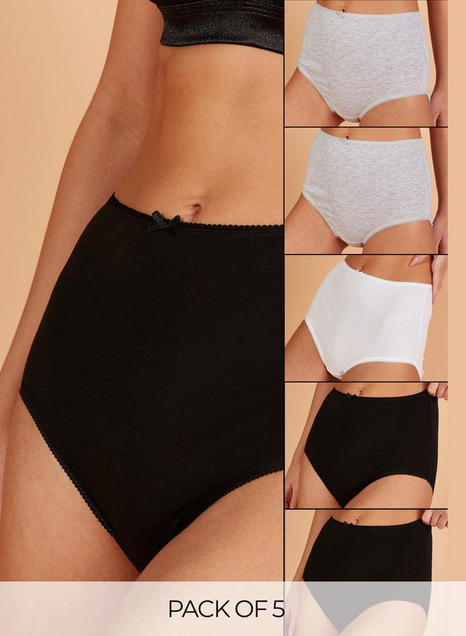 Splash FAV Set of 5   Bow Detail Briefs with Elasticised Waistband - Image 1