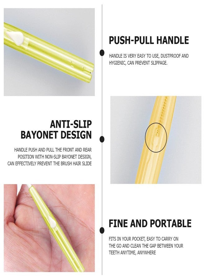 UPIQNG 60PCS Oral Dental Hygiene Brush Tooth Cleaning Tool Soft Toothpick Interdental Brush Push-Pull Type Tooth Flossing Head for Braces - Image 3
