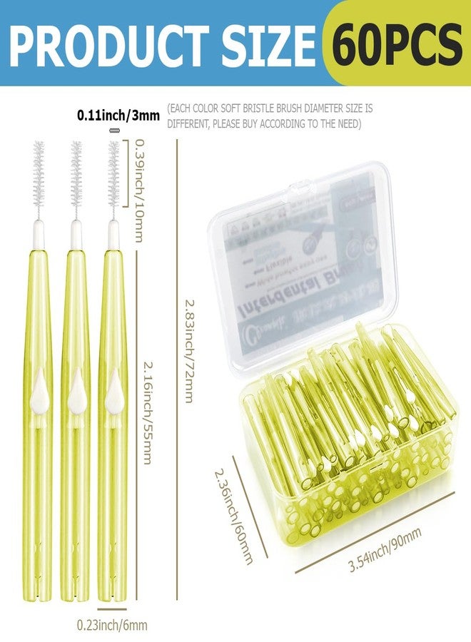 UPIQNG 60PCS Oral Dental Hygiene Brush Tooth Cleaning Tool Soft Toothpick Interdental Brush Push-Pull Type Tooth Flossing Head for Braces - Image 2