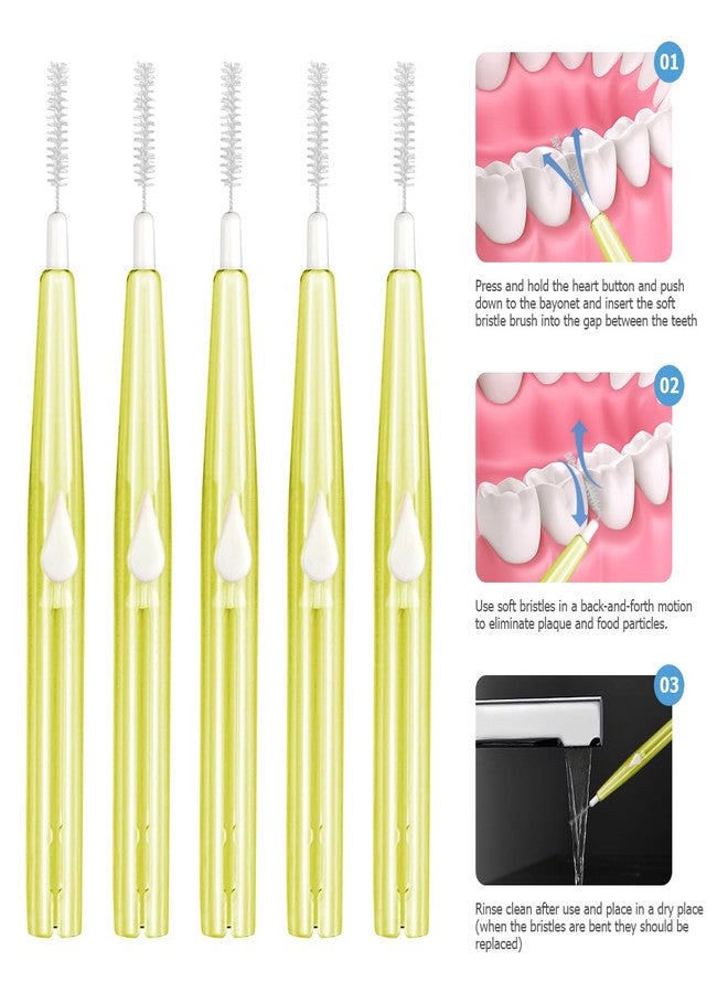 UPIQNG 60PCS Oral Dental Hygiene Brush Tooth Cleaning Tool Soft Toothpick Interdental Brush Push-Pull Type Tooth Flossing Head for Braces - Image 5