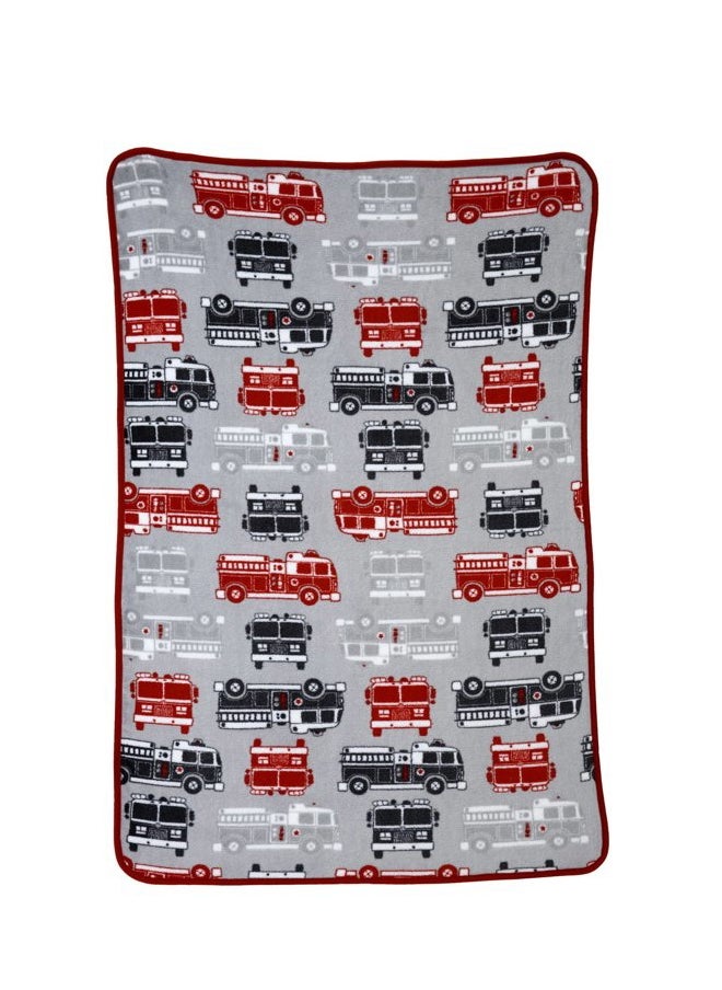 carter's Toddler Printed Coral Fleece Blanket, Fire Truck 