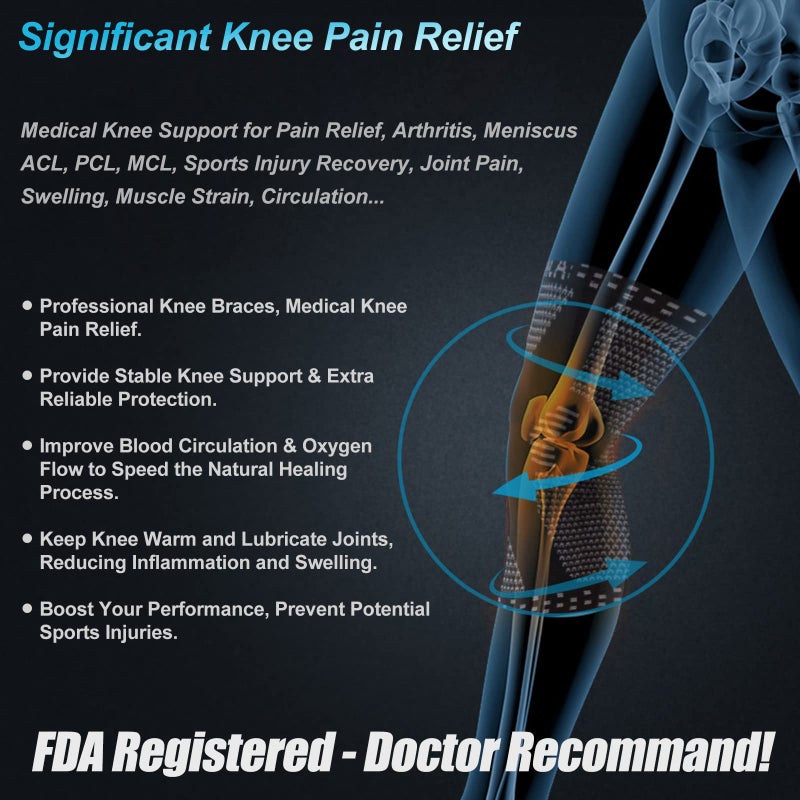 NEENCA Professional Knee Brace, Compression Knee Support with Patella Gel Pad & Side Stabilizers, Medical Knee Sleeve for Pain Relief, ACL,PCL, Meniscus, Injury Recovery, Arthritis, Sports, Workout... - Image 5