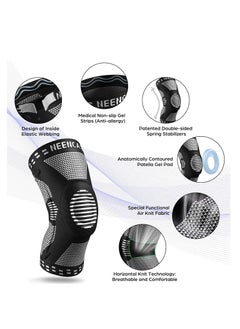 NEENCA NEENCA Professional Knee Brace for Pain Relief, Medical Knee Support with Patella Pad & Side Stabilizers, Compression Knee Sleeve for Meniscus Tear, ACL, Joint Pain, Runner, Workout - FSA/HSA APPROVED  - Image 2