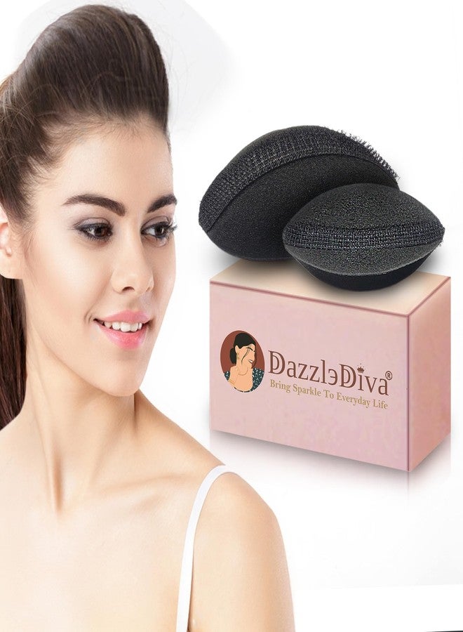 DazzleDiva Puff Maker For Hair Sponge Bun Hair Pad Fluffy Hairstyle Tools Perfect Puff Hair Head Cushion Invisible Fluffy Hair Pad Sponge Puff Maker Bun Bump Fluffy Princess Styling Hair Bun and Crown Shapers for Women 2Pcs - Image 1