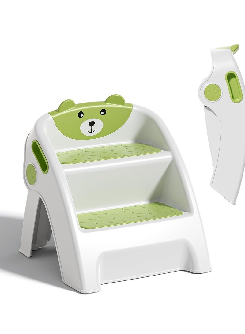 Arabest Folding Kids Step Stool for Bathroom and Potty Training,2.9lbs,Anti-Slip, Anti-Tip A-Frame Design with 10-Second Setup-Potty 2 Step Stool for Toddlers,CPC Certified for Safety and Easy Hand Washing  - Image 1