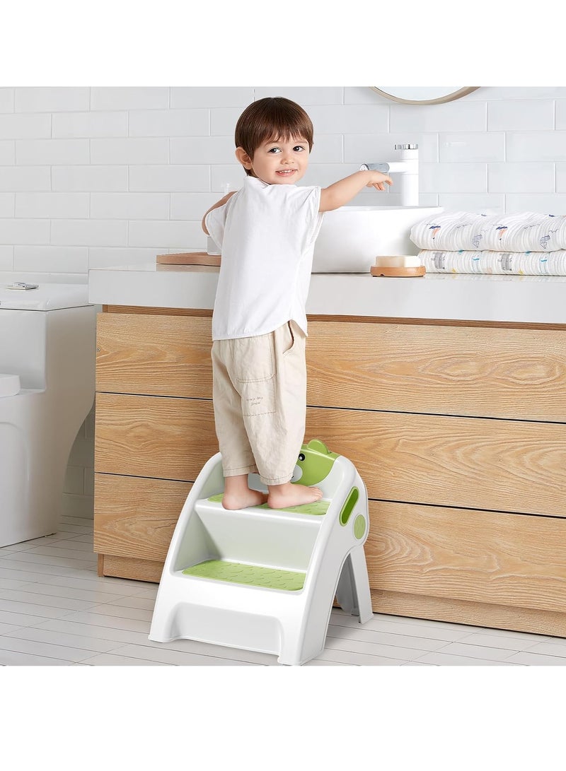 Arabest Folding Kids Step Stool for Bathroom and Potty Training,2.9lbs,Anti-Slip, Anti-Tip A-Frame Design with 10-Second Setup-Potty 2 Step Stool for Toddlers,CPC Certified for Safety and Easy Hand Washing  - Image 2