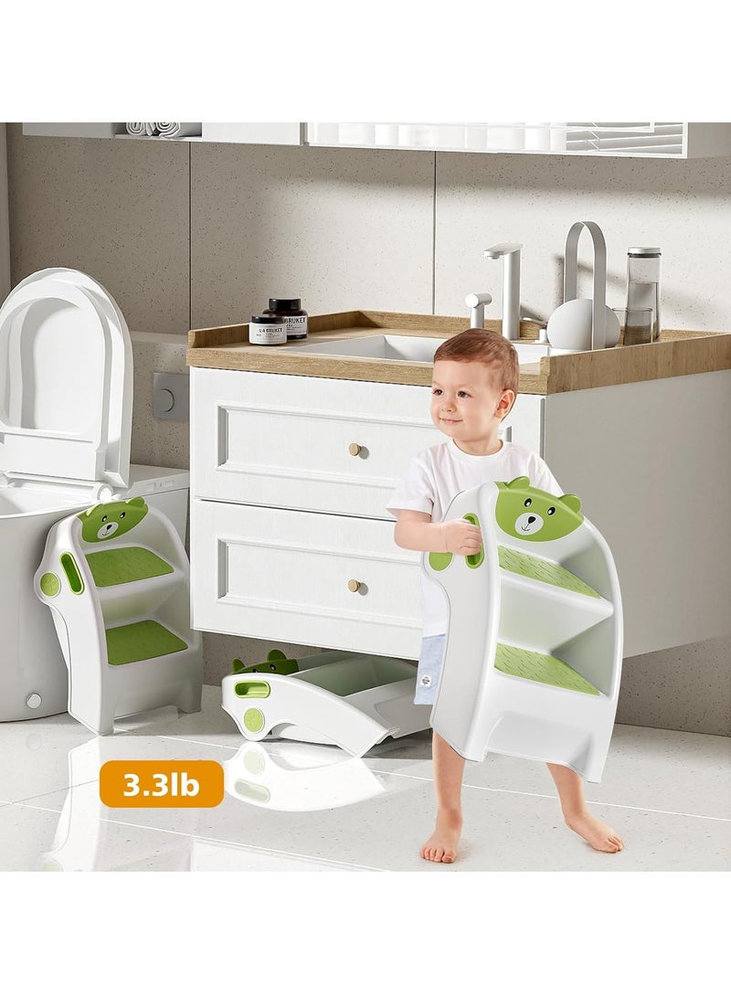 Arabest Folding Kids Step Stool for Bathroom and Potty Training,2.9lbs,Anti-Slip, Anti-Tip A-Frame Design with 10-Second Setup-Potty 2 Step Stool for Toddlers,CPC Certified for Safety and Easy Hand Washing  - Image 5