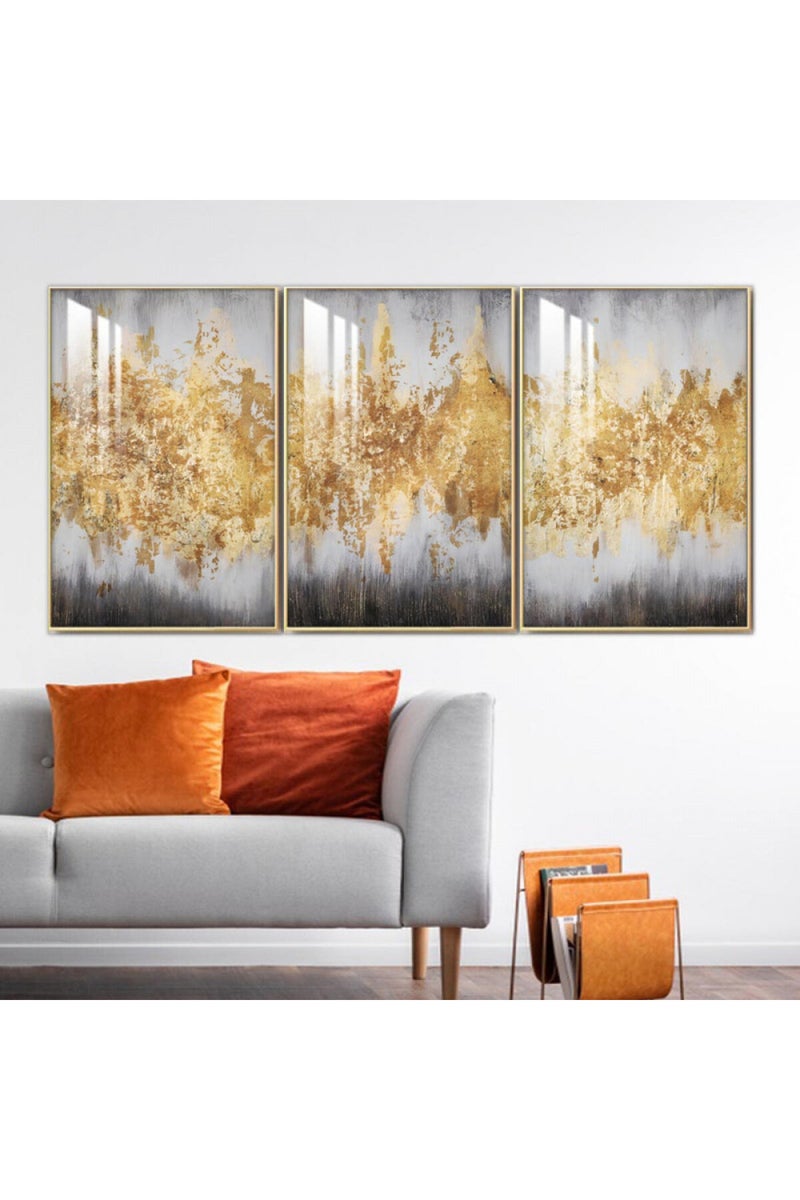 ماركتنا ثلاث لوحات جدارية خشبية بإطار وطبقة أكريليك شفافة - Image 1