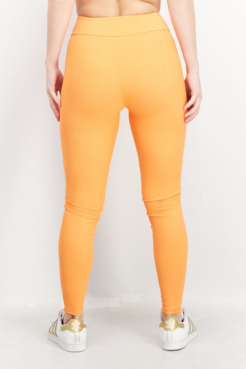 SOUTH BEACH Women Full Length Plain Leggings, Orange - Image 2