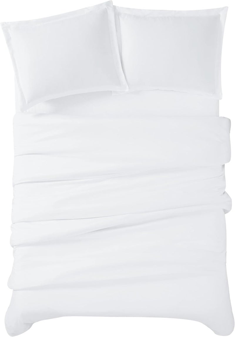 CANNON Solid White King 3 Piece Duvet Cover Set - Image 4