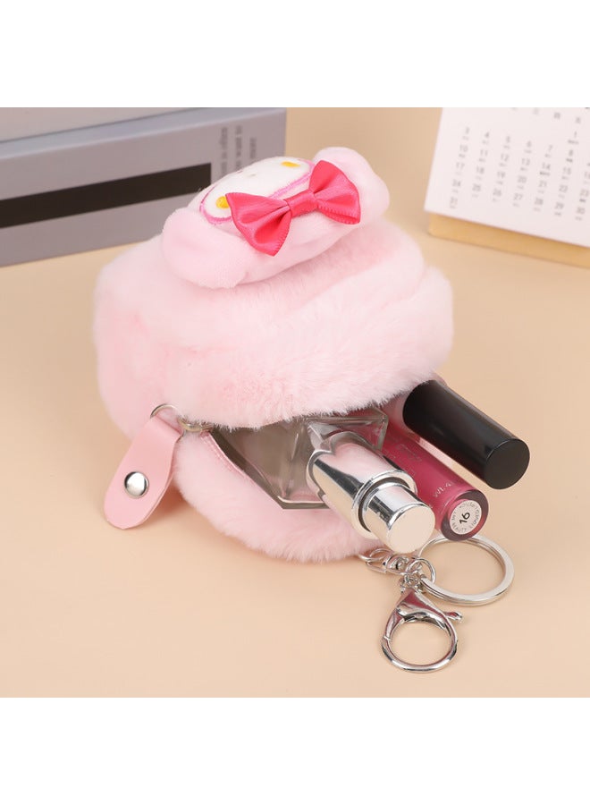 Korean Style Ins Girl Heart Plush Coin Purse Mini Cartoon Cute Wallet Small Fresh Headset Storage Key Bag-Color:Plush Key Bag Bathing Dog - Image 3