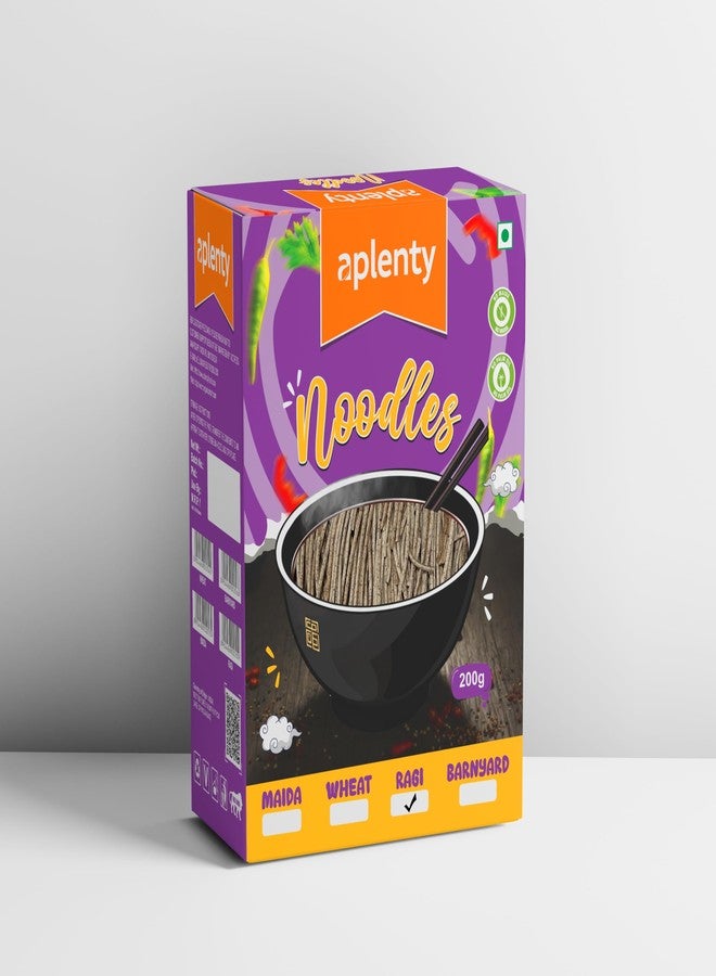 Aplenty Ragi Hakka Noodles | Veg Chowmein Masala Maggie | Chowmin | Long Slurpy | Plain Chopsuey | No Preservatives (400g, Ragi & Mix Millet Noodles) - Image 1