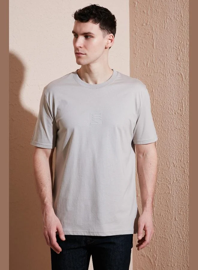 بوراتي تي شيرت رجالي بياقة دائرية قطن بقصة عادية من بوراتي